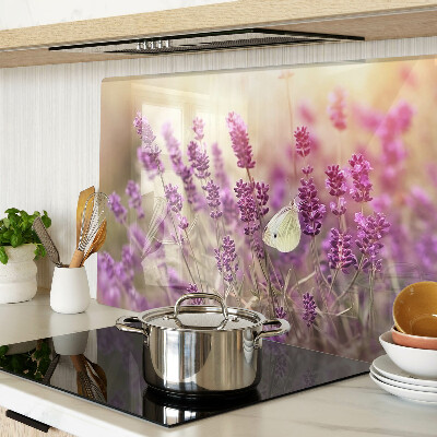 Tabla para cortar Campo de lavanda con una mariposa