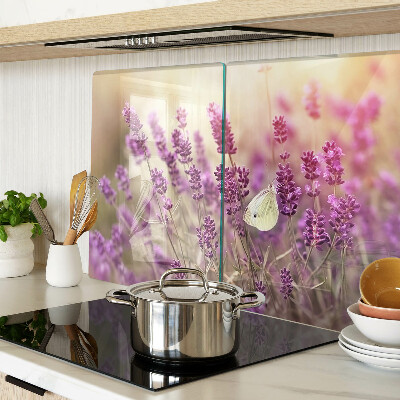 Tabla para cortar Campo de lavanda con una mariposa