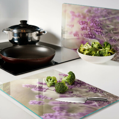 Tabla para cortar Campo de lavanda con una mariposa