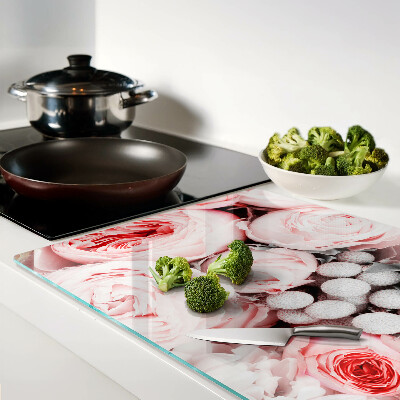 Szklana deska kuchenna Róże w odcieniach różu