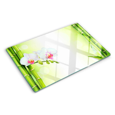 Tabla de cortar Orquídeas y bambú