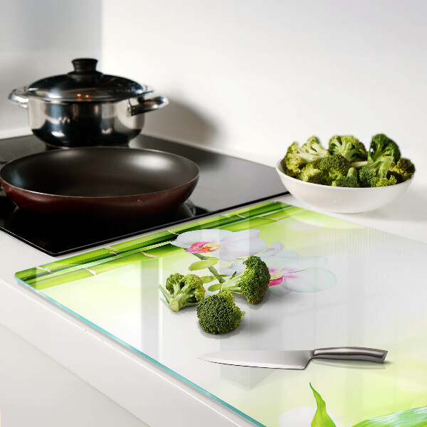 Deska kuchenna szklana Orchidee i bambus