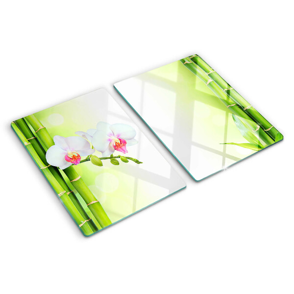 Deska kuchenna szklana Orchidee i bambus