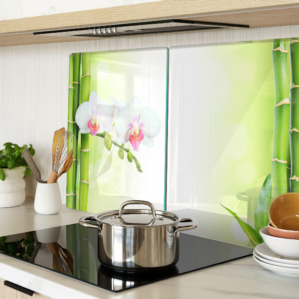 Deska kuchenna szklana Orchidee i bambus