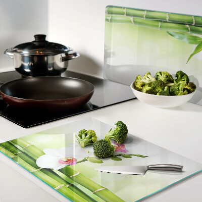 Deska kuchenna szklana Orchidee i bambus