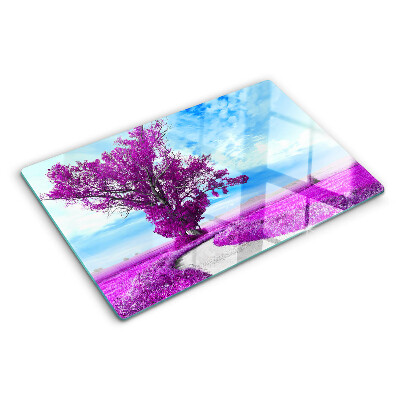 Tabla de cocina Un árbol morado contra el cielo.