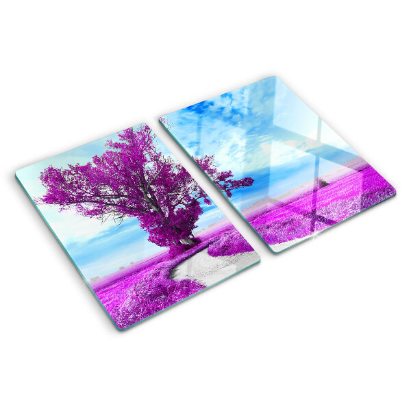 Tabla de cocina Un árbol morado contra el cielo.