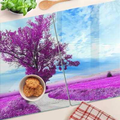 Tabla de cocina Un árbol morado contra el cielo.