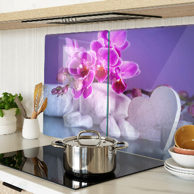 Tabla para cortar Orquídeas sobre piedras