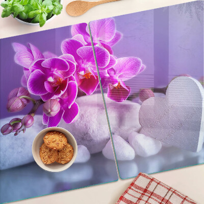 Tabla para cortar Orquídeas sobre piedras