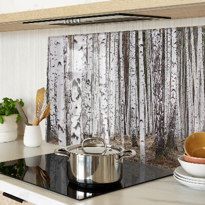 Szklana deska do krojenia Białe pnie drzew birchowych