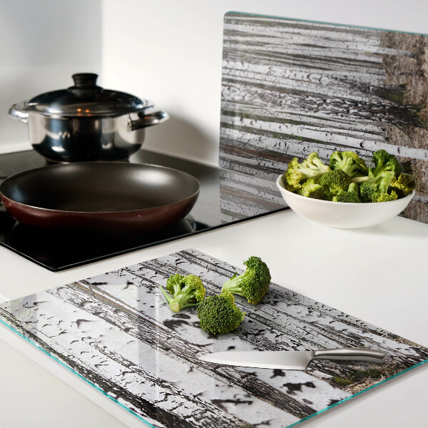 Szklana deska do krojenia Białe pnie drzew birchowych