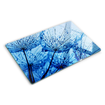 Tabla de cortar de cristal Flores con gotas de agua