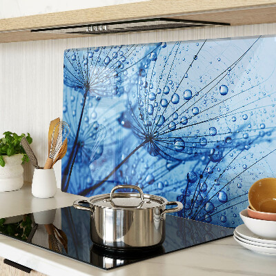 Tabla de cortar de cristal Flores con gotas de agua