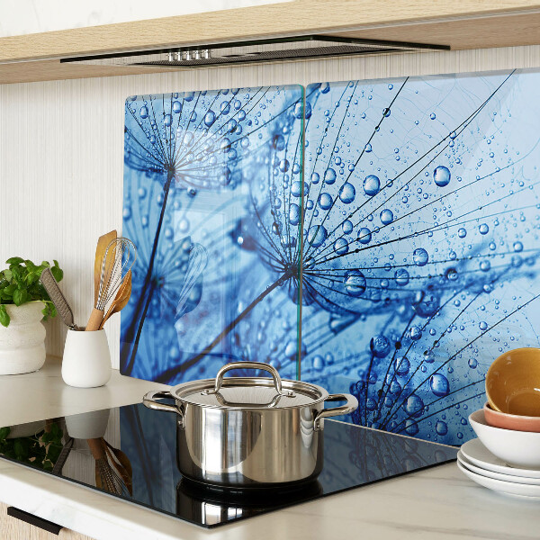 Tabla de cortar de cristal Flores con gotas de agua