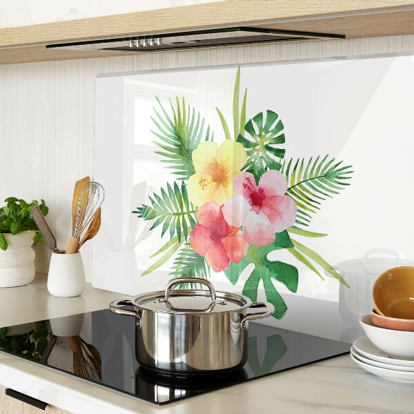 Tabla para cortar Flores y hojas tropicales