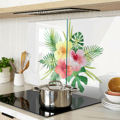 Tabla para cortar Flores y hojas tropicales