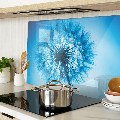 Szklana deska kuchenna Dmuchawiec na niebieskim tle