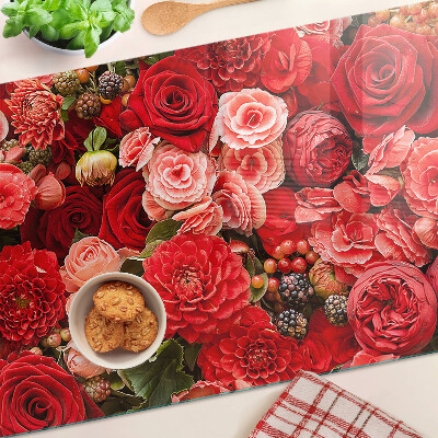 Deska kuchenna szklana Kwiatowy wzór z różami