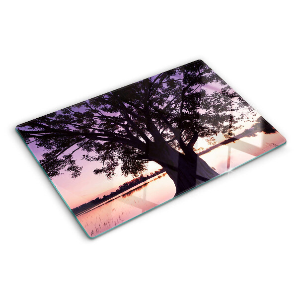 Tabla para cortar Árbol al atardecer