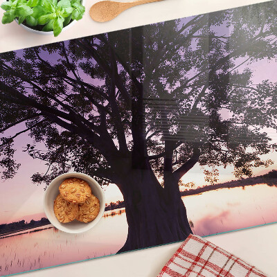 Tabla para cortar Árbol al atardecer