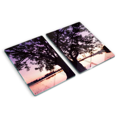 Tabla para cortar Árbol al atardecer