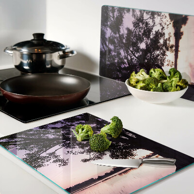 Tabla para cortar Árbol al atardecer