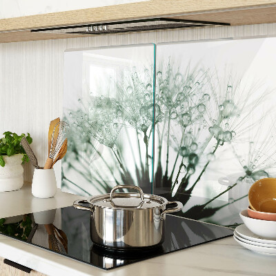 Tabla de cocina Dientes de león con gotas de agua