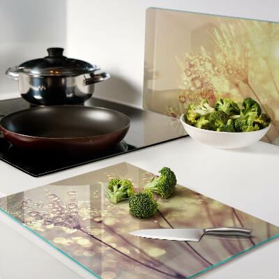 Tabla para cortar Flores con gotas de agua