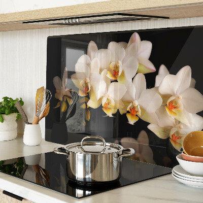 Deska kuchenna szklana Orchidee na czarnym tle