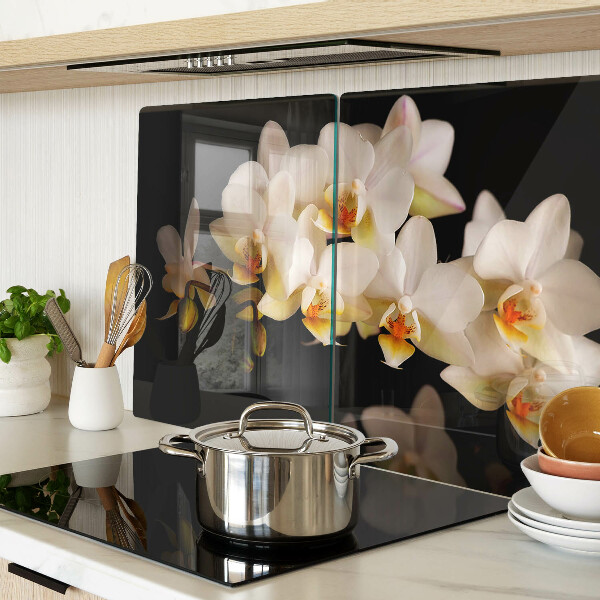 Deska kuchenna szklana Orchidee na czarnym tle