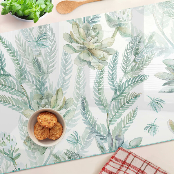 Tabla de cocina Plantas suculentas y hojas