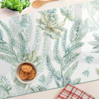 Tabla de cocina Plantas suculentas y hojas