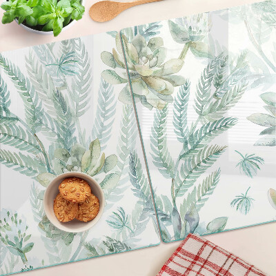 Tabla de cocina Plantas suculentas y hojas