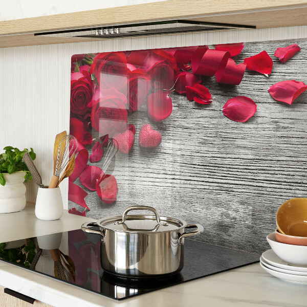 Tabla para cortar Rosas y pétalos de corazón