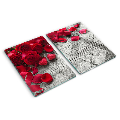 Tabla para cortar Rosas y pétalos de corazón