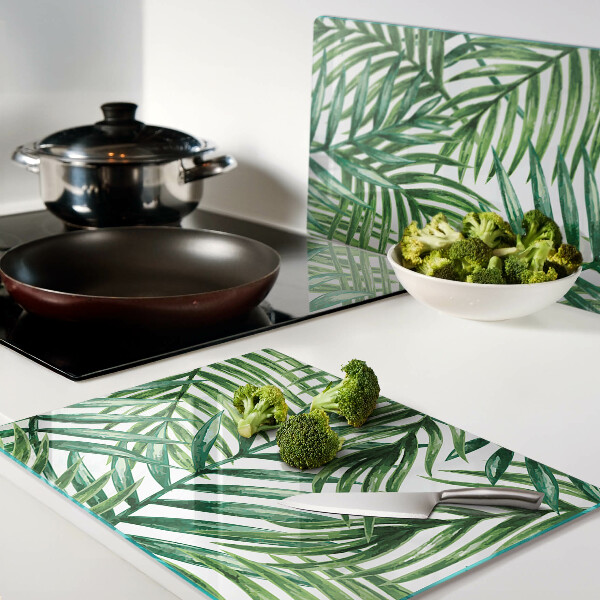 Tabla de cocina Hojas de palma en tonos verdes