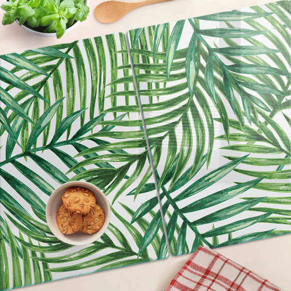 Tabla de cocina Hojas de palma en tonos verdes