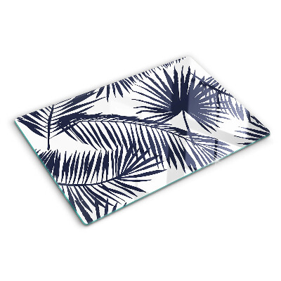 Szklana deska do krojenia Liście palmowe na białym tle