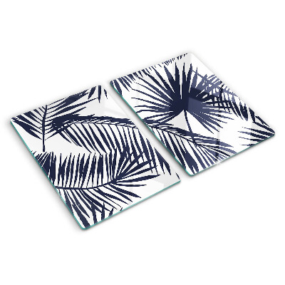 Szklana deska do krojenia Liście palmowe na białym tle