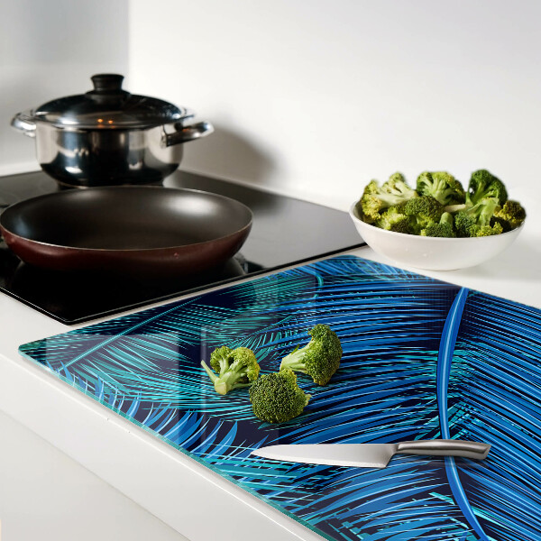 Tabla para cortar Hojas de palma en tonos azules