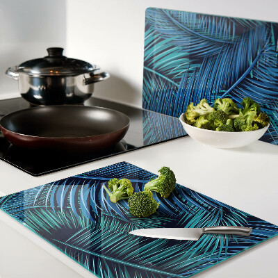 Tabla para cortar Hojas de palma en tonos azules