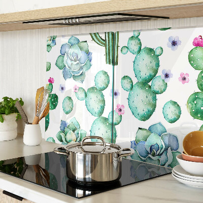 Deska kuchenna szklana Kaktusy i sukulenty
