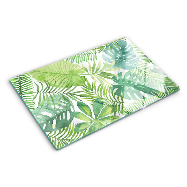 Tabla de cortar de cristal Motivo vegetal con hojas