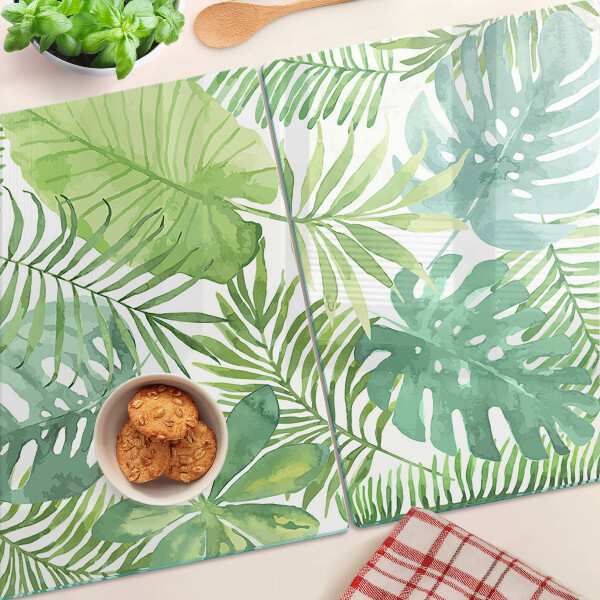 Tabla de cortar de cristal Motivo vegetal con hojas