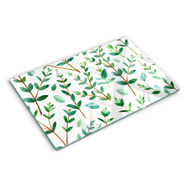 Tabla de cocina Hojas y ramitas en verde