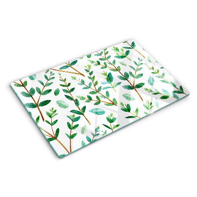 Tabla de cocina Hojas y ramitas en verde