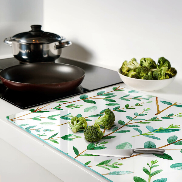 Tabla de cocina Hojas y ramitas en verde