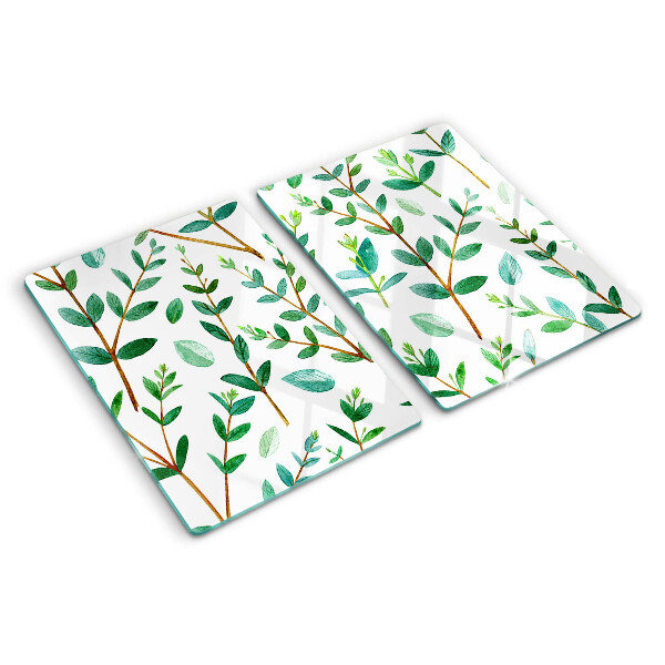 Tabla de cocina Hojas y ramitas en verde
