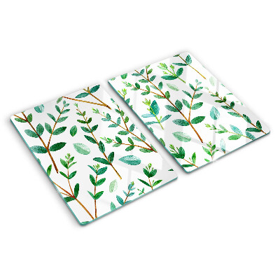Tabla de cocina Hojas y ramitas en verde